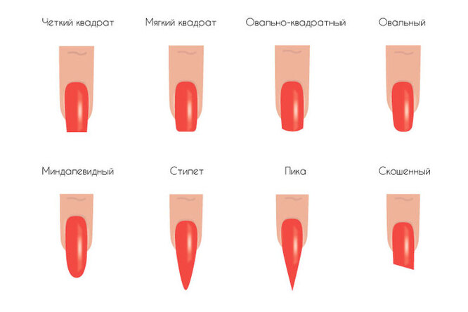 Формы ногтей: квадрат, миндалевидная, овал — как подобрать | imkosmetik журнал о маникюре и красоте